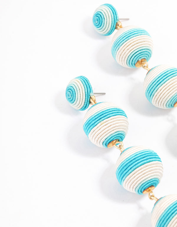 Gold Thread Wrapped Drop Earrings