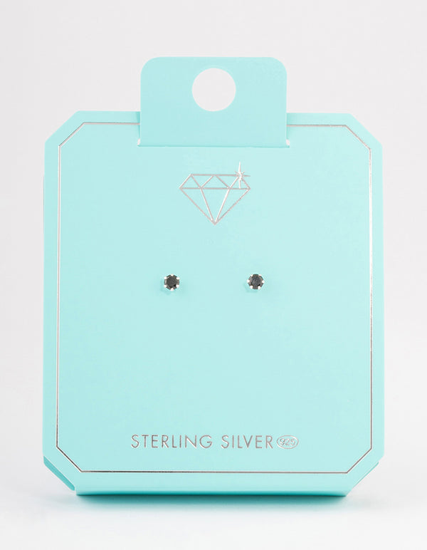 Sterling Silver Six Claw Stud Earrings - 3mm