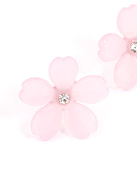 Pink Diamante Large Flower Stud Earrings - link has visual effect only