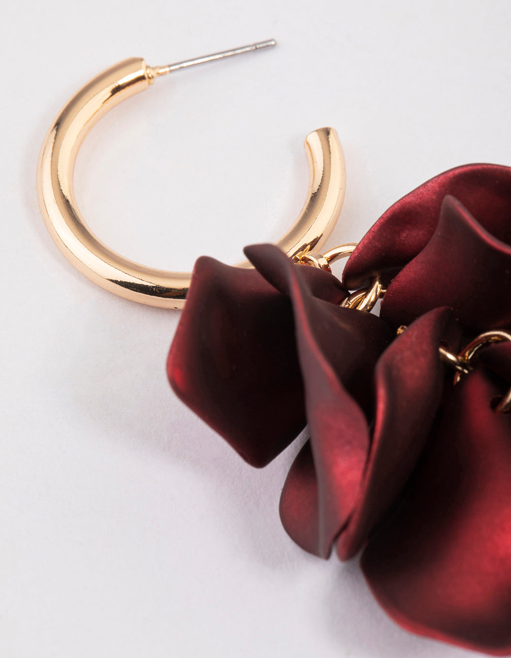 Gold Coated Petal Huggie Earrings