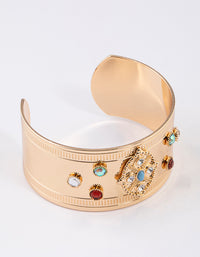 Gold Mixed Stone Wrist Cuff - link has visual effect only