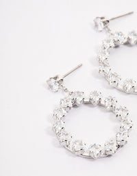 Silver Square Stone Wreath Drop Earrings - link has visual effect only