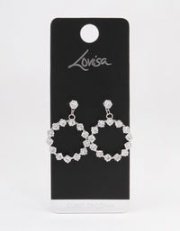 Silver Square Stone Wreath Drop Earrings - link has visual effect only