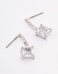 Silver Cupchain Square Drop Earrings - link has visual effect only