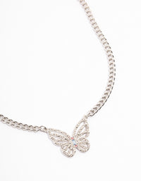 Silver Crystal Butterfly Necklace - link has visual effect only