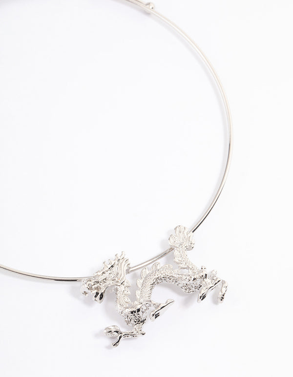 Silver Wire Dragon Necklace