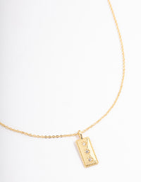 Gold Plated Triple Star Bar Necklace - link has visual effect only