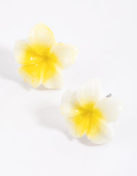 Yellow Large Frangipani Stud Earrings - link has visual effect only