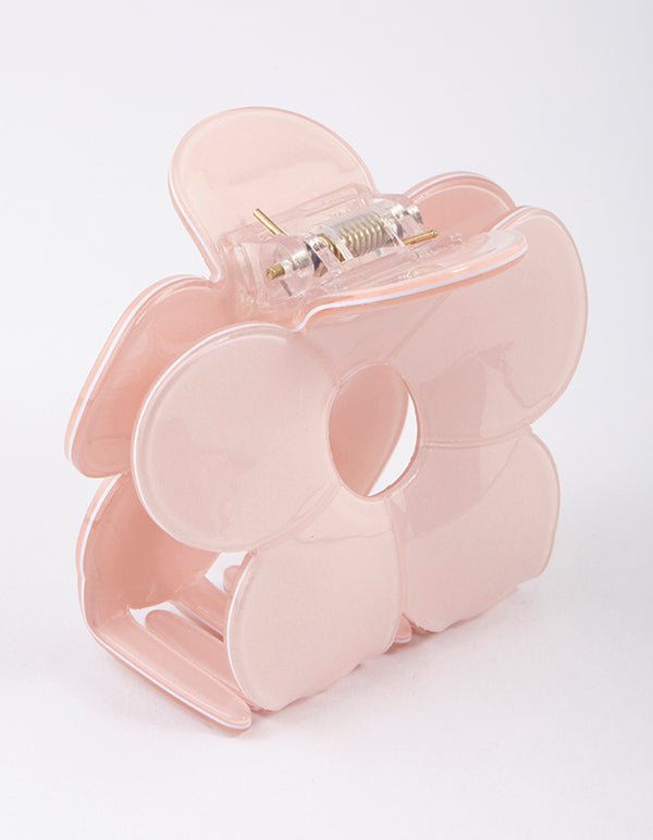 Plastic Brown Daisy Flower Claw Clip