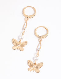 Gold Marquise Butterfly Huggie Earrings - link has visual effect only