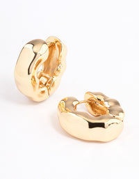 Gold Plated Chubby Warped Hoop Earrings - link has visual effect only
