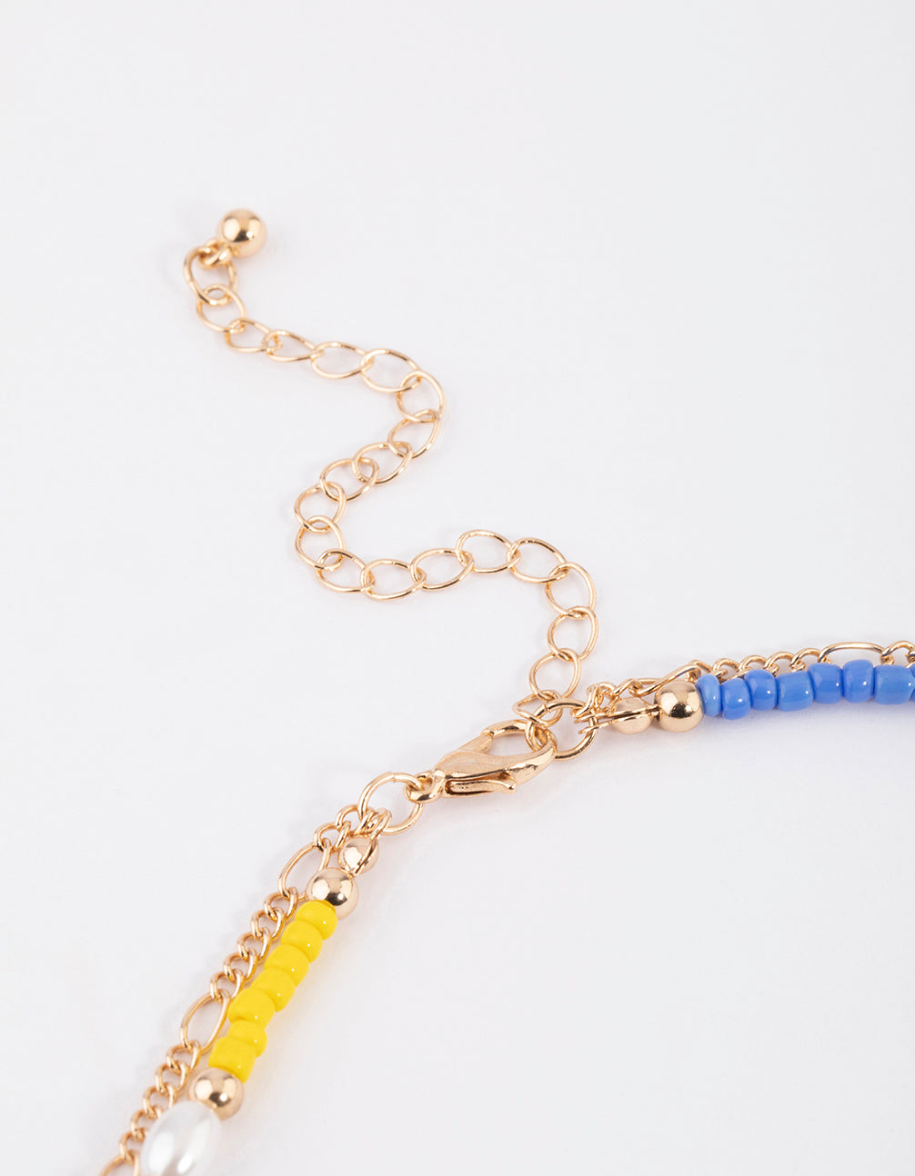Gold Mixed Bead & Smiley Necklace