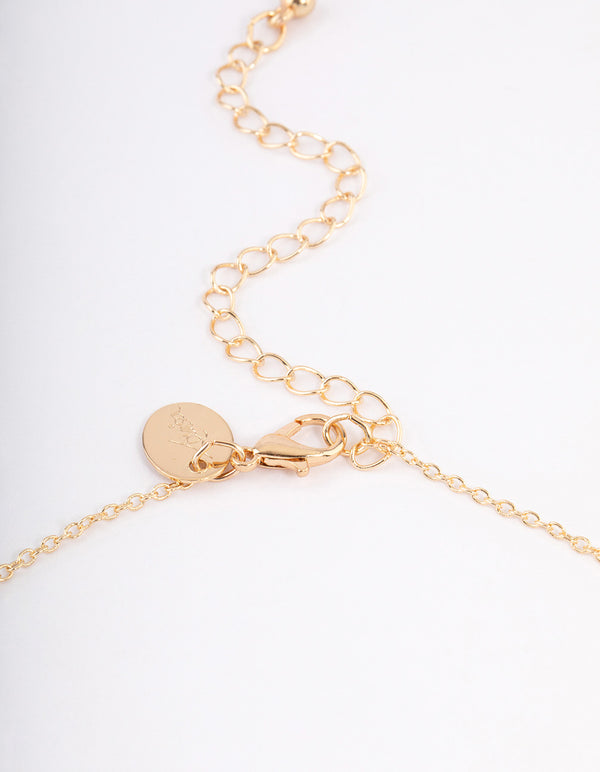 Gold Rainbow Crystal Necklace