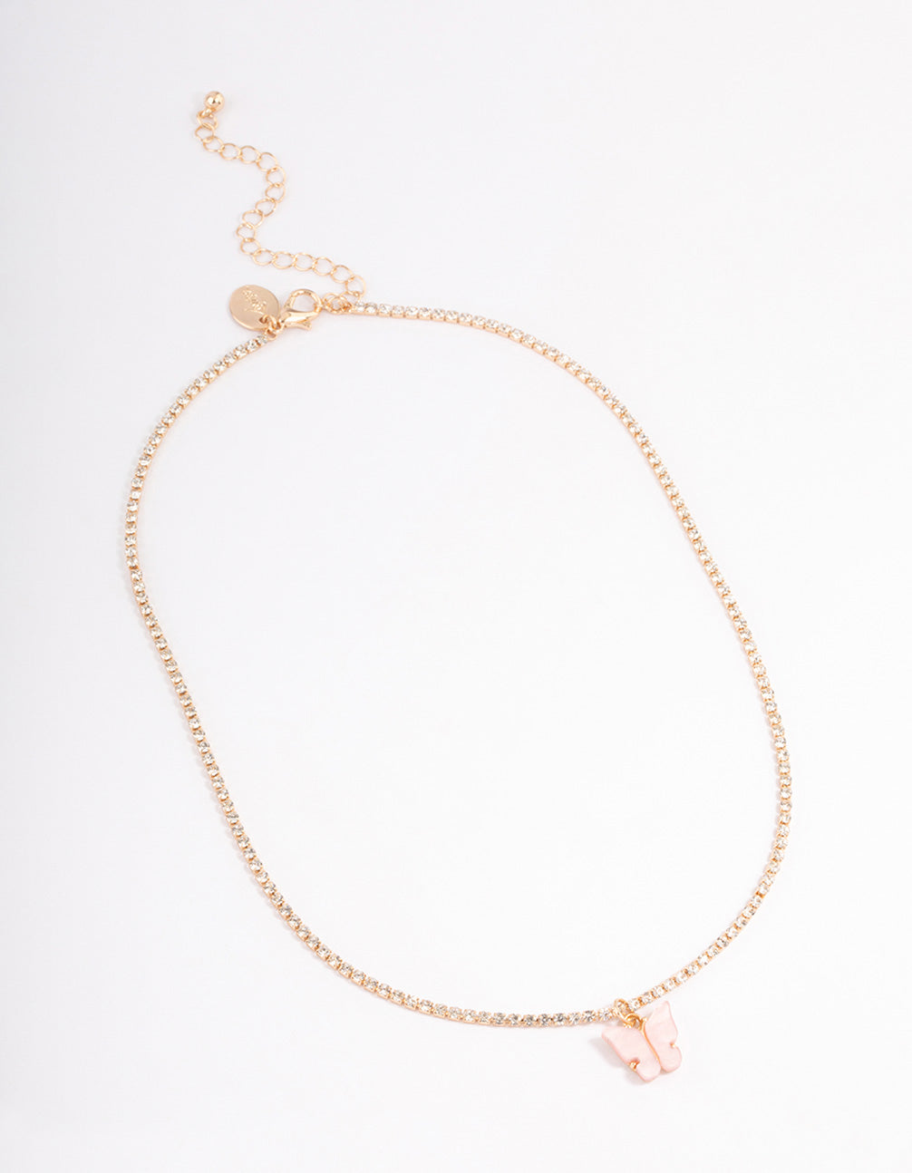 Gold Diamante Cupchain Butterfly Necklace
