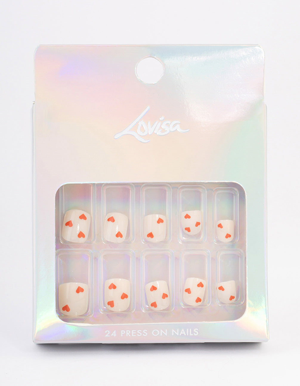 Tweens Red Heart Press On Nails