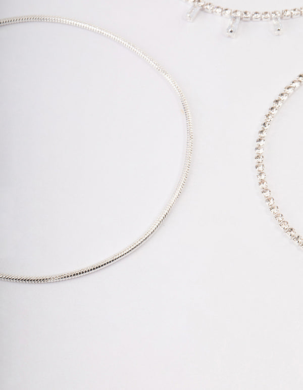 Silver Cupchain Baguette Anklet Pack