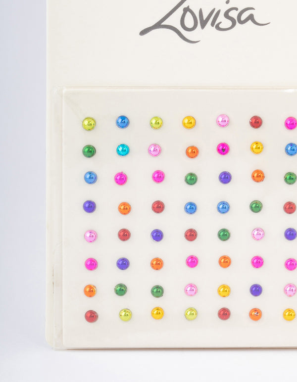 Bright Acrylic Small Round Coated Face Jewels