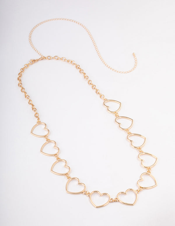 Gold Large Open Heart Waist Chain