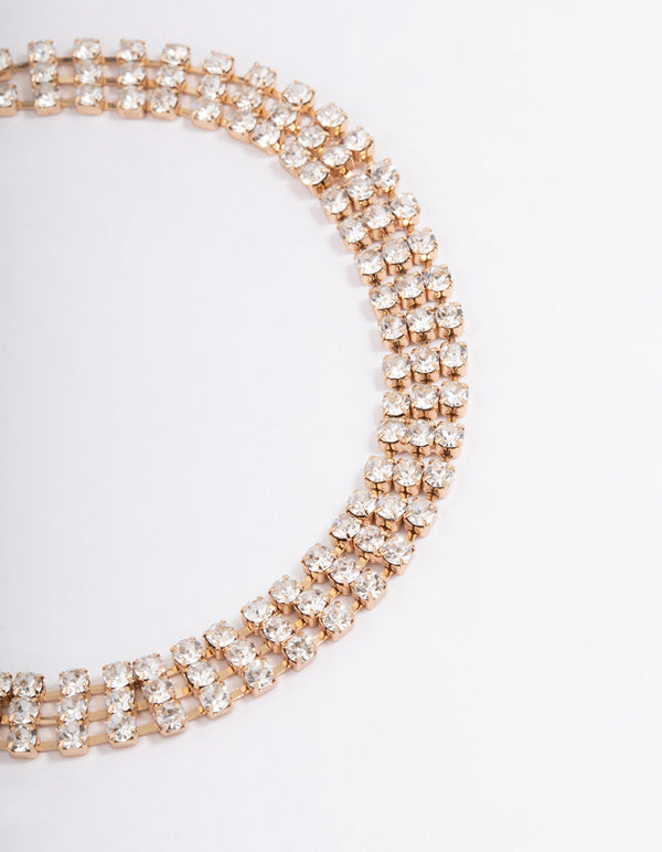 Gold Diamante Cupchain Thin Anklet