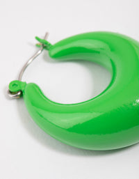 Coated Blue Chubby Hoop Earrings - link has visual effect only