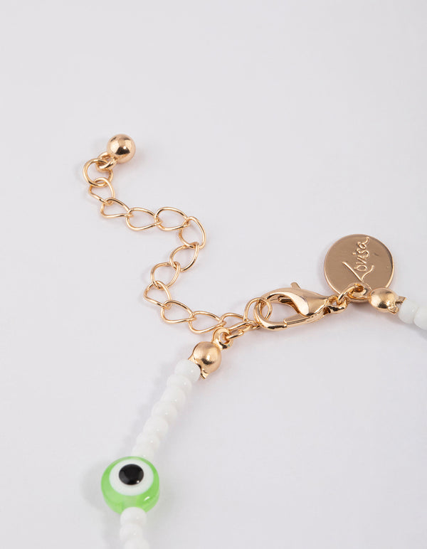 Gold Multi Evil Eye Bracelet Pack