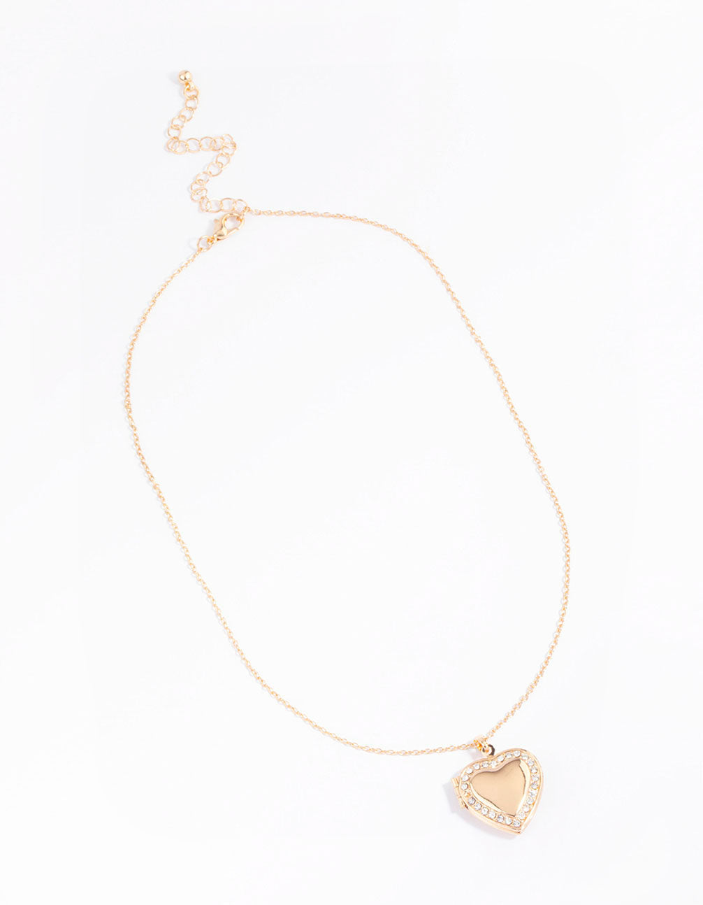 Gold Diamante Twisted Locket Necklace