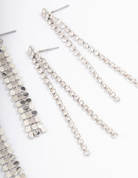 Silver Cupchain Chainmail Drop Earrings Pack - link has visual effect only
