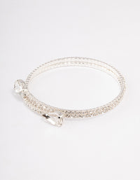 Silver Diamante Pearl Double Row Bangle - link has visual effect only