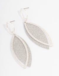 Silver Glitter Double Petal Drop Earrings - link has visual effect only