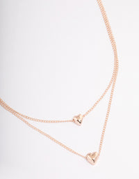 Rose Gold Heart Double Row Necklace - link has visual effect only