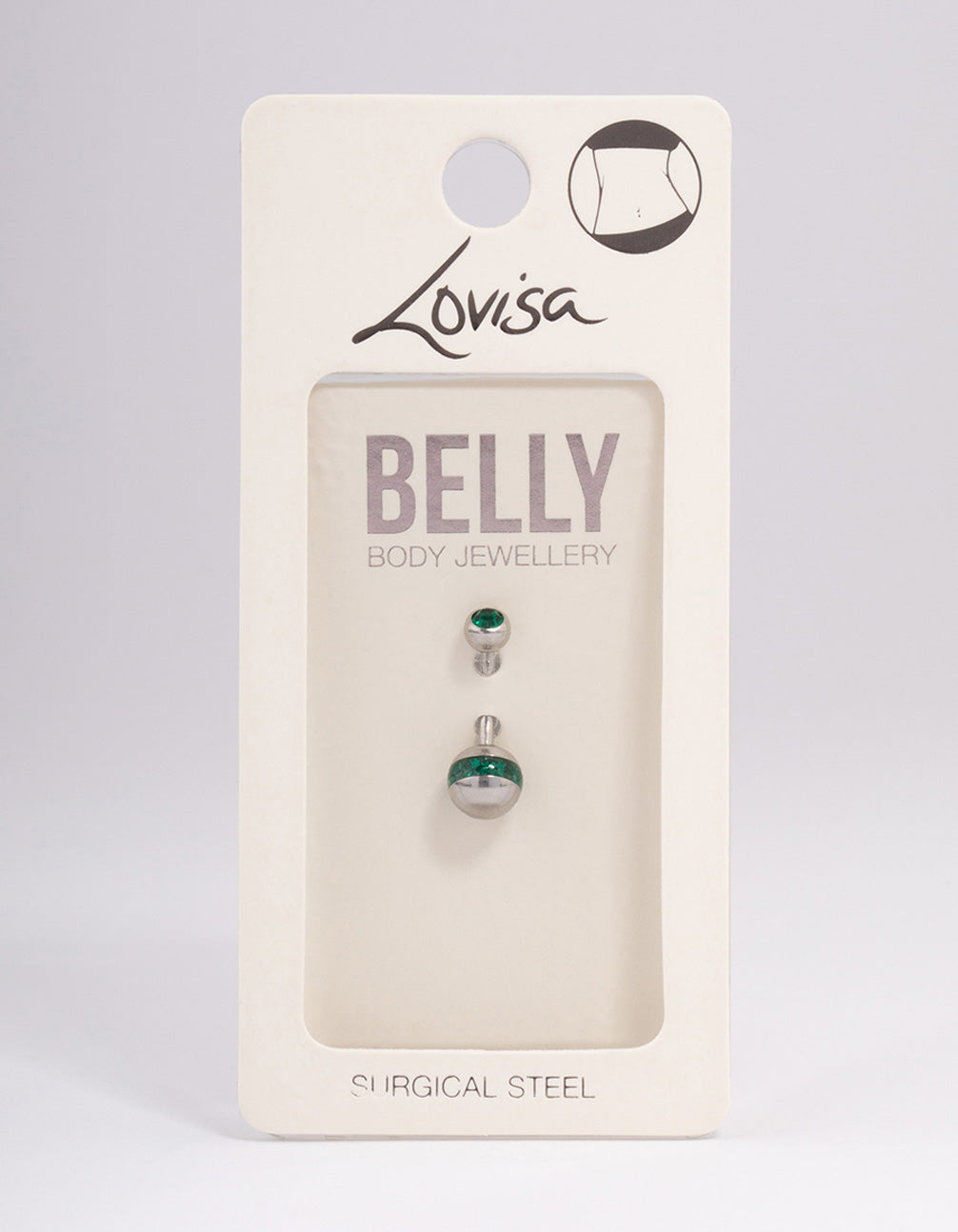 Surgical Steel Bezel & Sphere Belly Ring