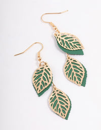Green Filigree Petal Drop Earrings - link has visual effect only