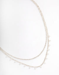 Silver Plated Diamante Double Layer Choker - link has visual effect only