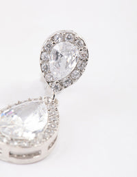 Silver Cubic Zirconia Angelina Drop Earrings - link has visual effect only