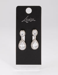 Silver Cubic Zirconia Angelina Drop Earrings - link has visual effect only