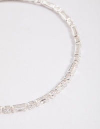 Silver Cubic Zirconia Small Baguette Toggle Tennis Bracelet - link has visual effect only
