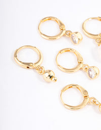 Gold Plated Brass Pearl Drop Earrings Pack - link has visual effect only