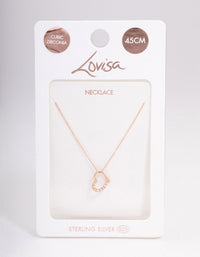 Rose Gold Plated Sterling Silver Cubic Zirconia Half Paved Heart Necklace - link has visual effect only
