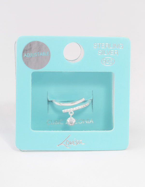 Sterling Silver Cubic Zirconia Charm Ring