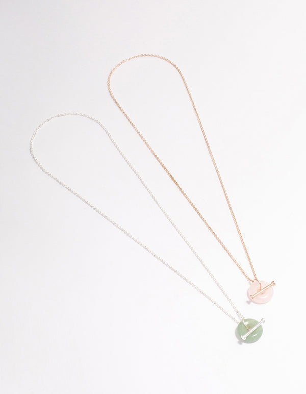 Mixed Metal Semi-Precious Donut Necklace Pack