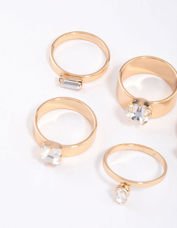 Gold Mixed Shape Clean Ring Pack