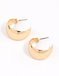 Gold Wide Drop Hoop Earrings - link has visual effect only