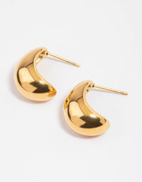Waterproof Gold Plated Stainless Steel Small Bubble Hoop Earrings - link has visual effect only