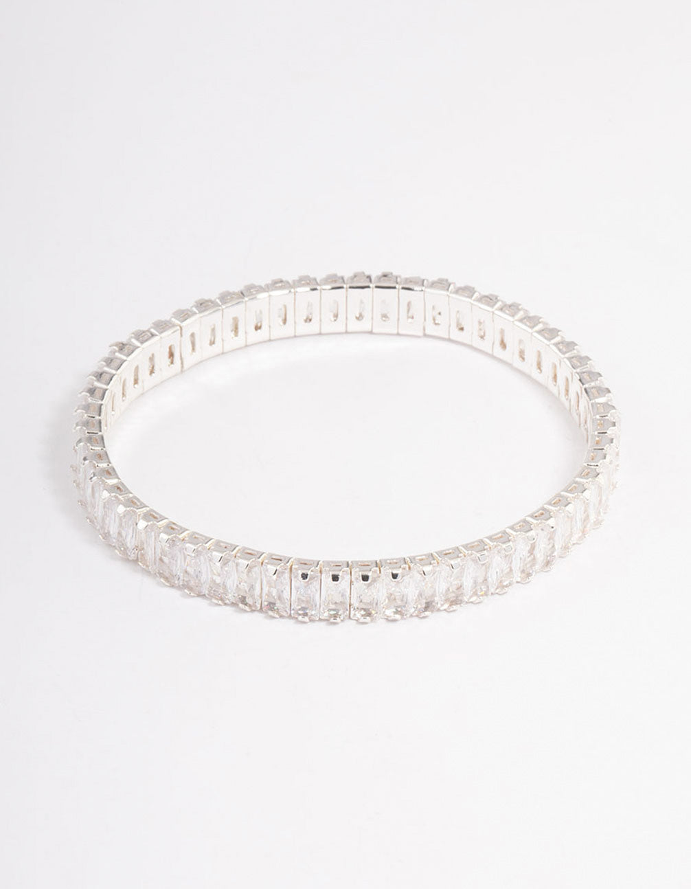 Silver Plated Stretch Baguette Bracelet