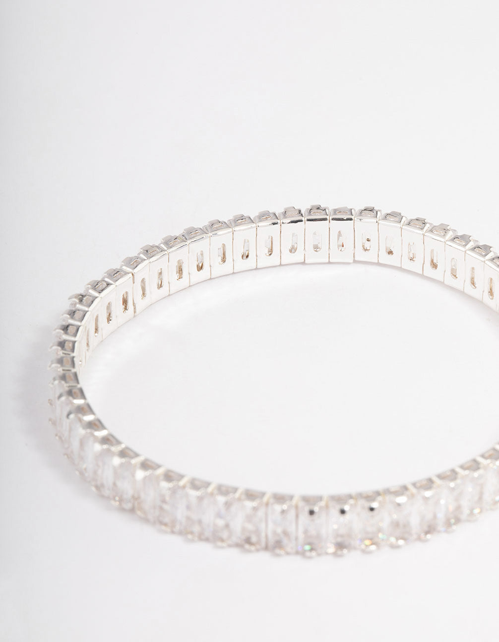 Silver Plated Stretch Baguette Bracelet
