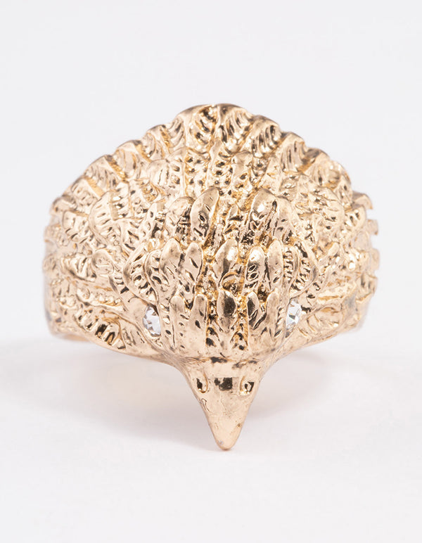 Antique Gold Majestic Eagle Ring