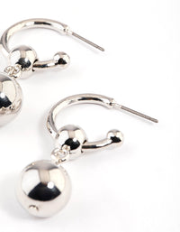 Silver Orb Drop Hoop Earrings - link has visual effect only