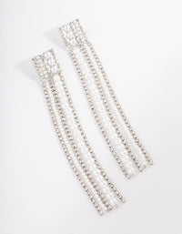 Silver Statement Long Mixed Drop Earrings - link has visual effect only