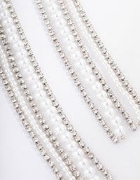 Silver Statement Long Mixed Drop Earrings - link has visual effect only