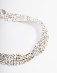 Silver Cup Chain Interlaced Tennis Bracelet - link has visual effect only